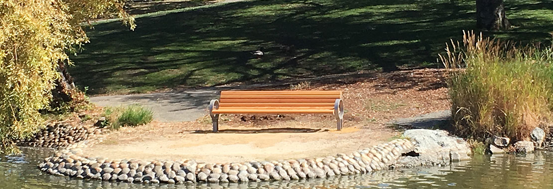 New bench looking out over the water in Lagoon Park