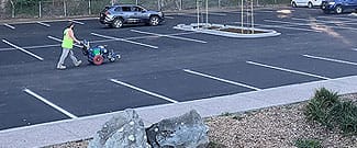 McNears parking lot after repaving is finished