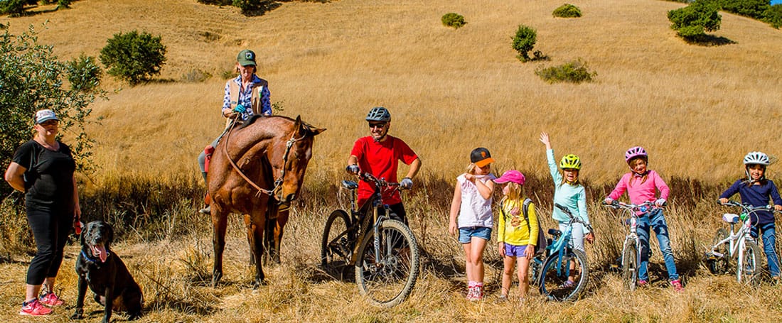 Dog Walker, equestrian, cyclists and hikers at Rush Creek