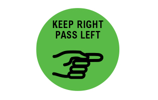 Keep right, pass left icon