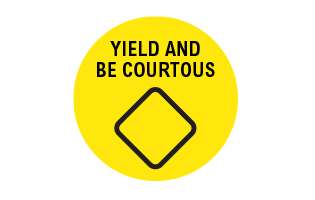 Yield and be courteous icon